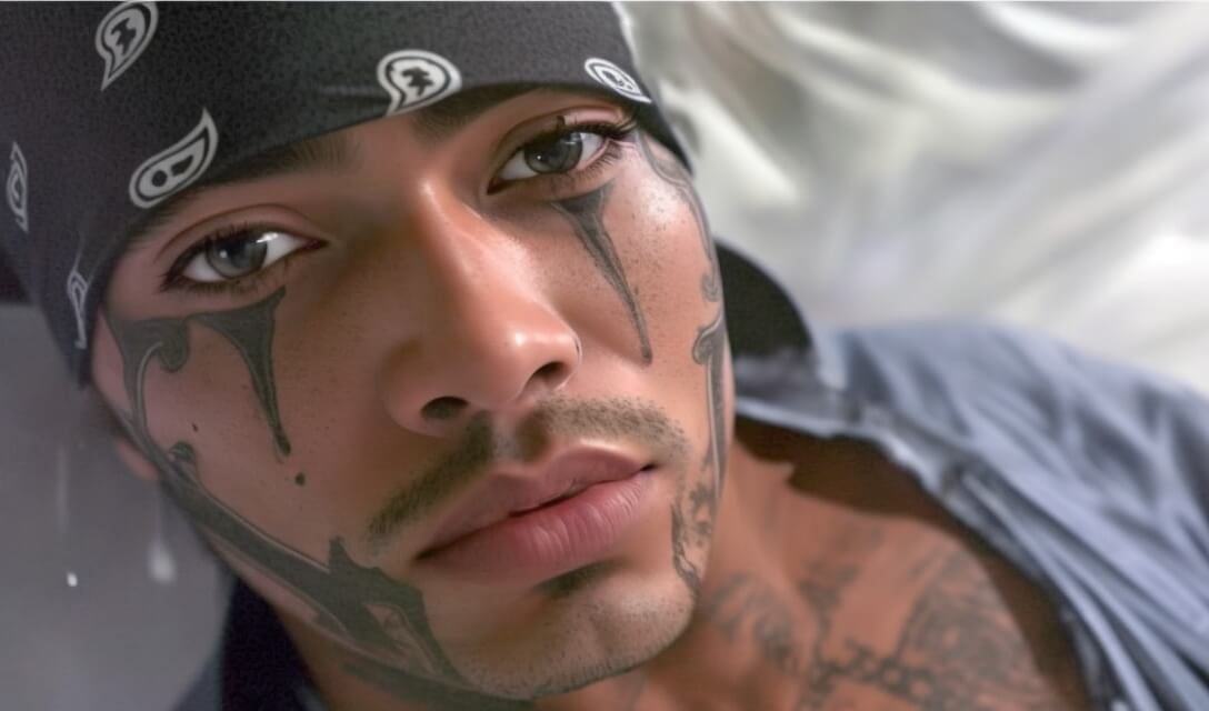 cross tattoo on face