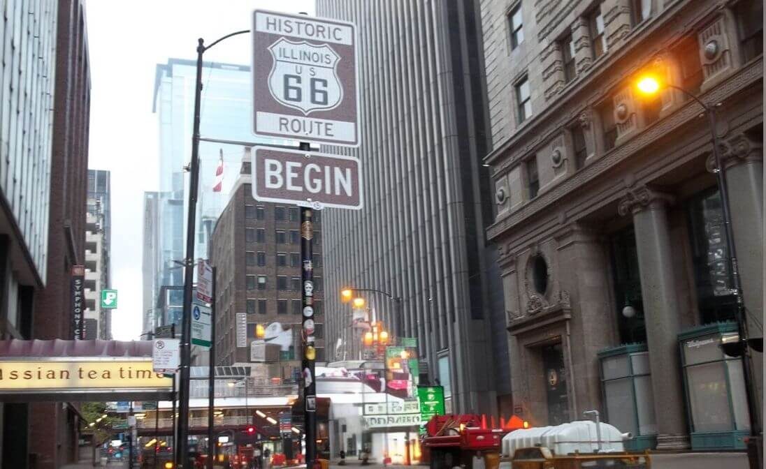 where does route 66 start and end